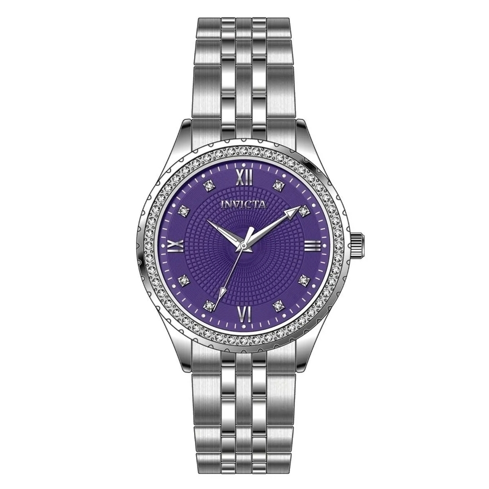 NWT Invicta Wildflower Women's Elegant Silver and Purple Timepiece 69224